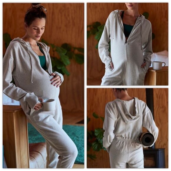 Free People Movement X Hatch Warm Up Jumpsuit Heather Grey - Picture 1 of 16